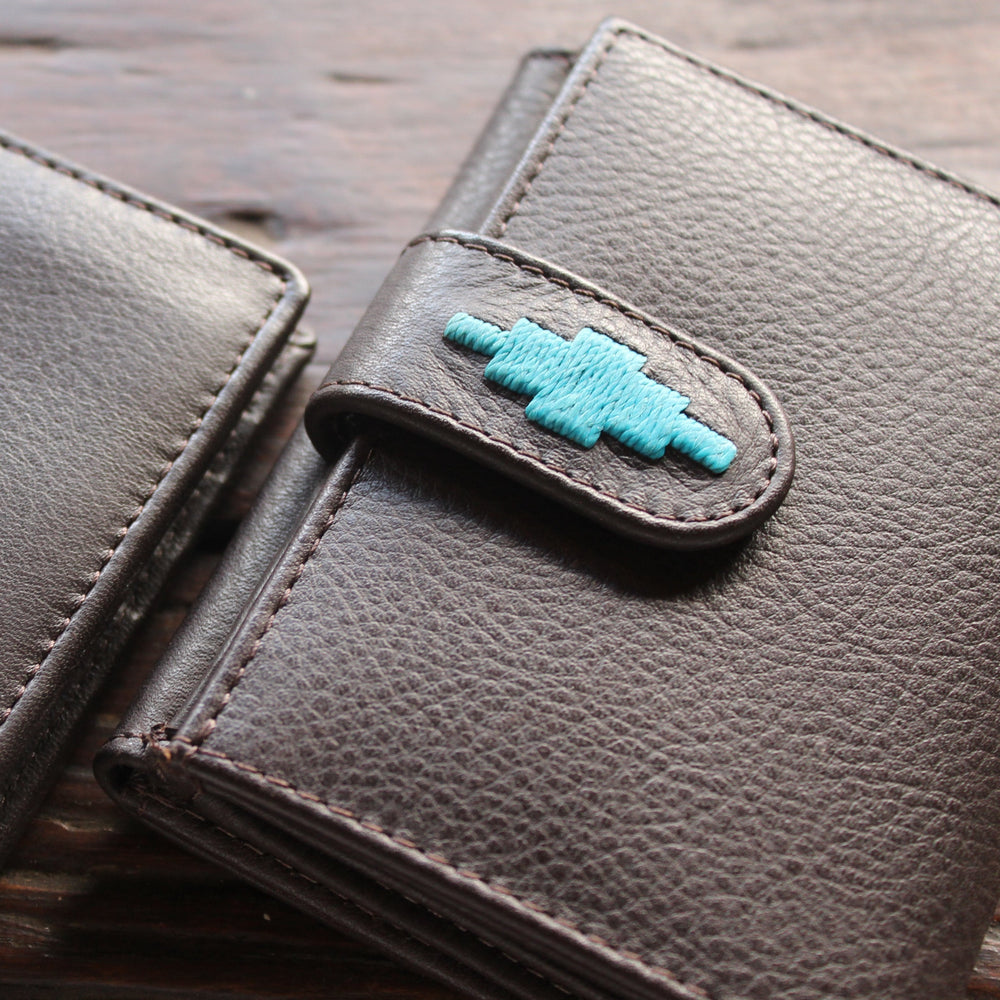 'Exito' Bifold Purse - Navy Leather - pampeano UK