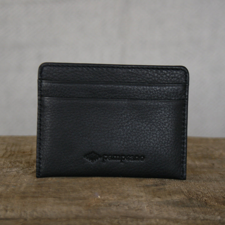 'Rombo' Card Slip - Black Leather - pampeano UK