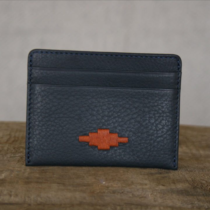 'Rombo' Card Slip - Navy Leather - pampeano UK