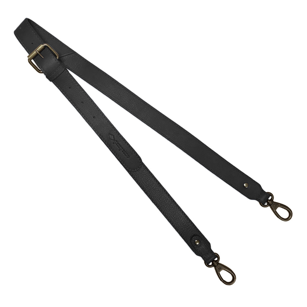 3cm Skinny Plain Black Leather Strap