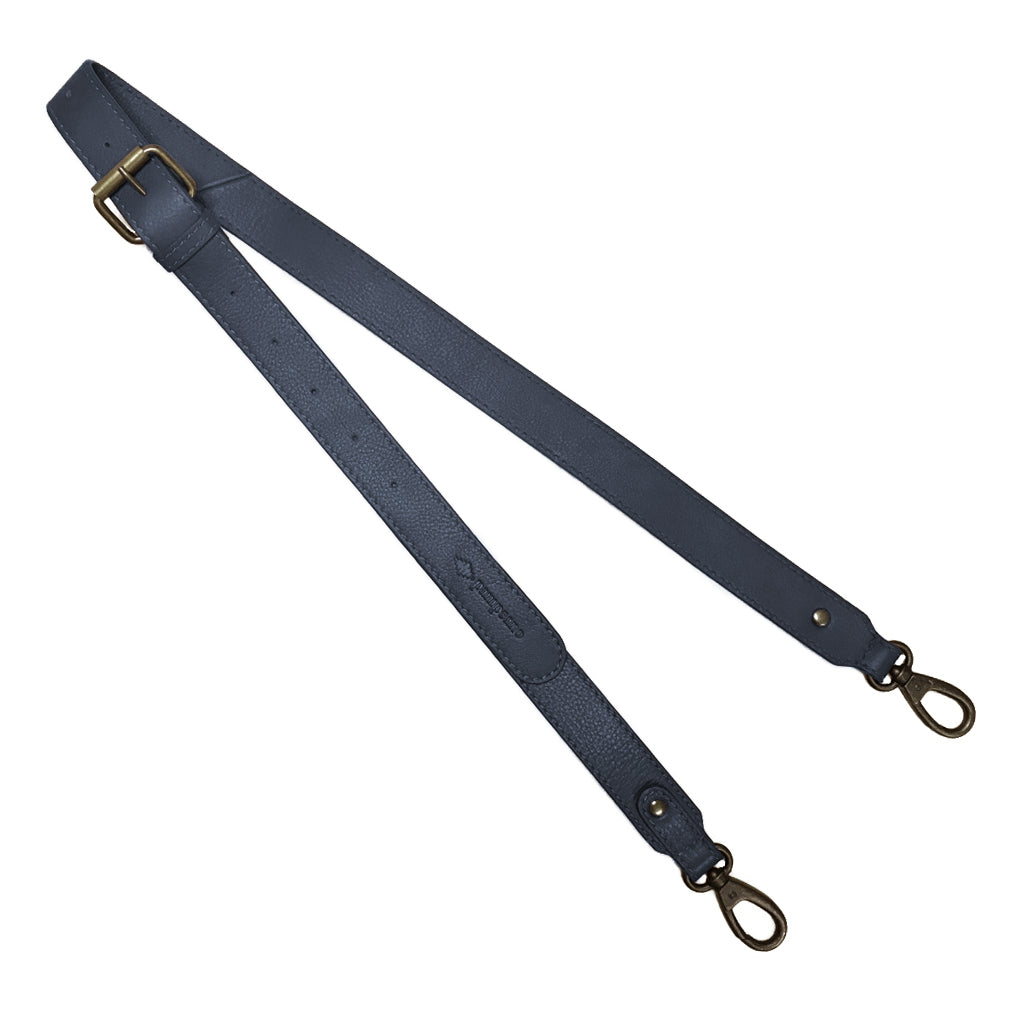 3cm Skinny Plain Navy Leather Strap