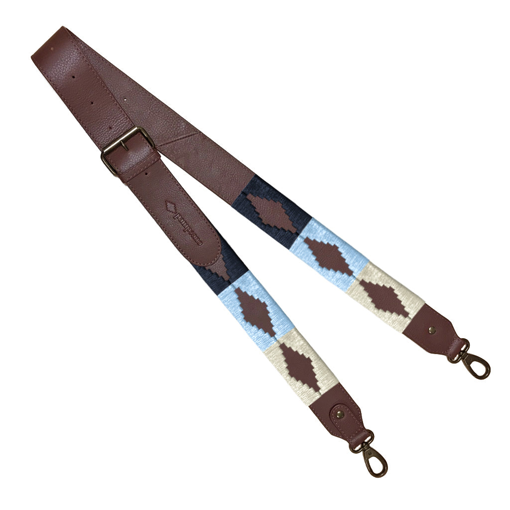 4.5cm Standard Stitched Navy, Blue and Cream Leather Strap
