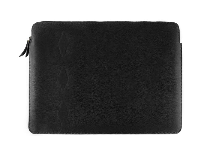 'Folio' Laptop Case - Black Leather - pampeano UK