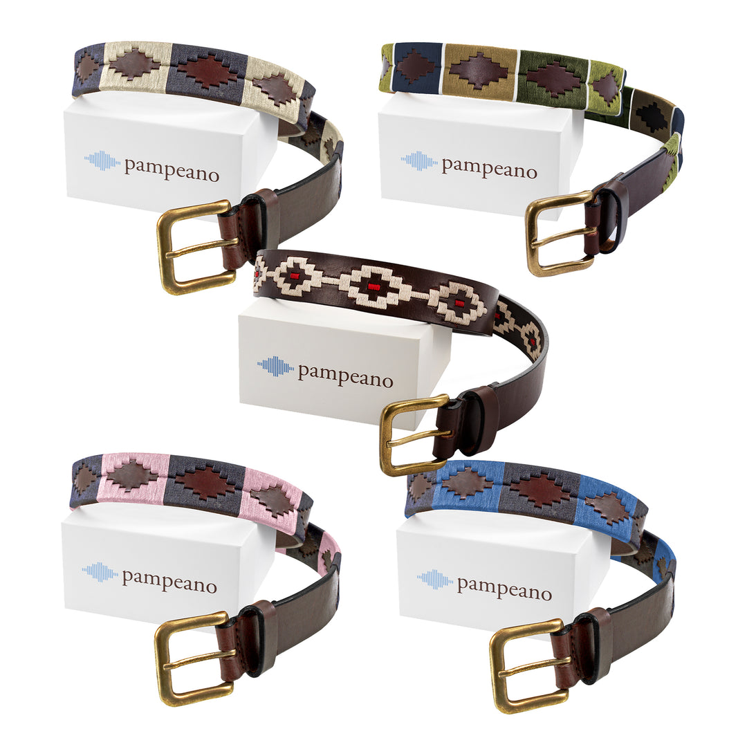 Choice of Any 5 Leather pampeano Polo Belts - Gift Package - pampeano UK