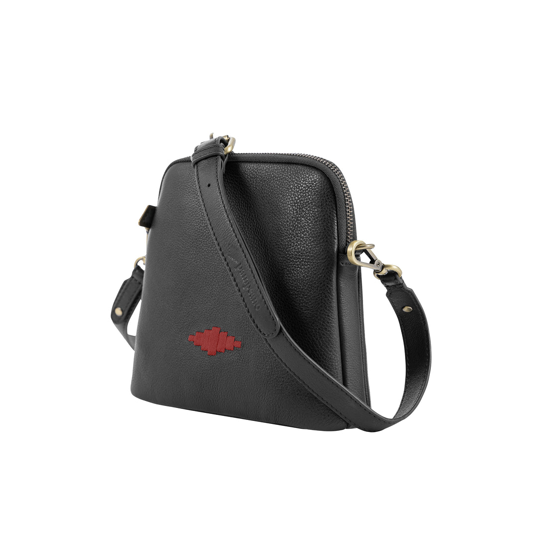 'Belleza' Crossbody Bag - Black Leather - pampeano UK