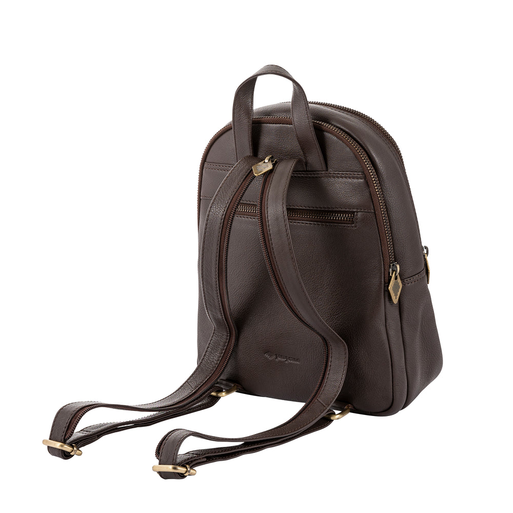'Viajera' Small Backpack - Brown Leather - pampeano UK