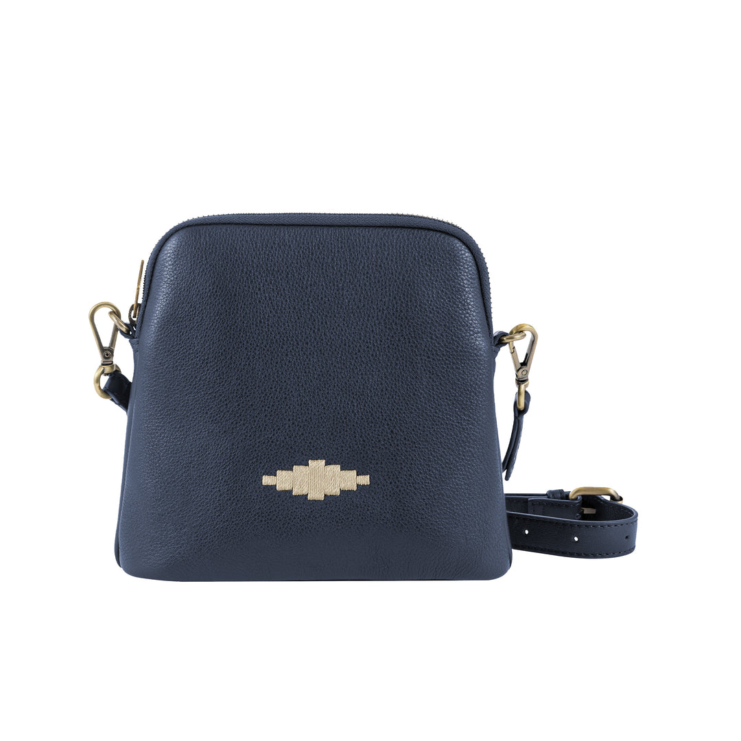 'Belleza' Crossbody Bag - Navy Leather - pampeano UK