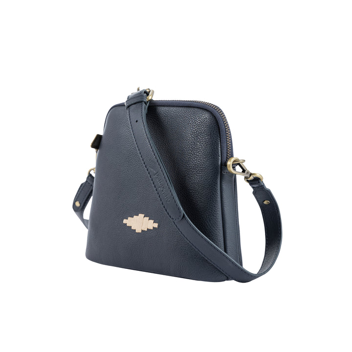 'Belleza' Crossbody Bag - Navy Leather - pampeano UK