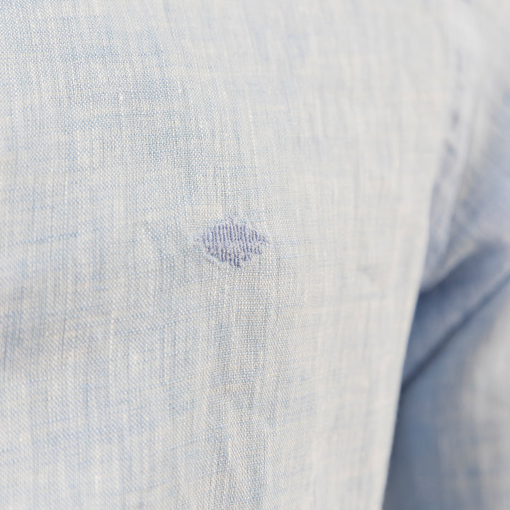 'Novio' Men's Linen Shirt - Light Blue - pampeano UK
