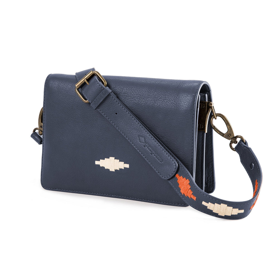 'Estilo' Crossbody Bag - Navy Leather - pampeano UK