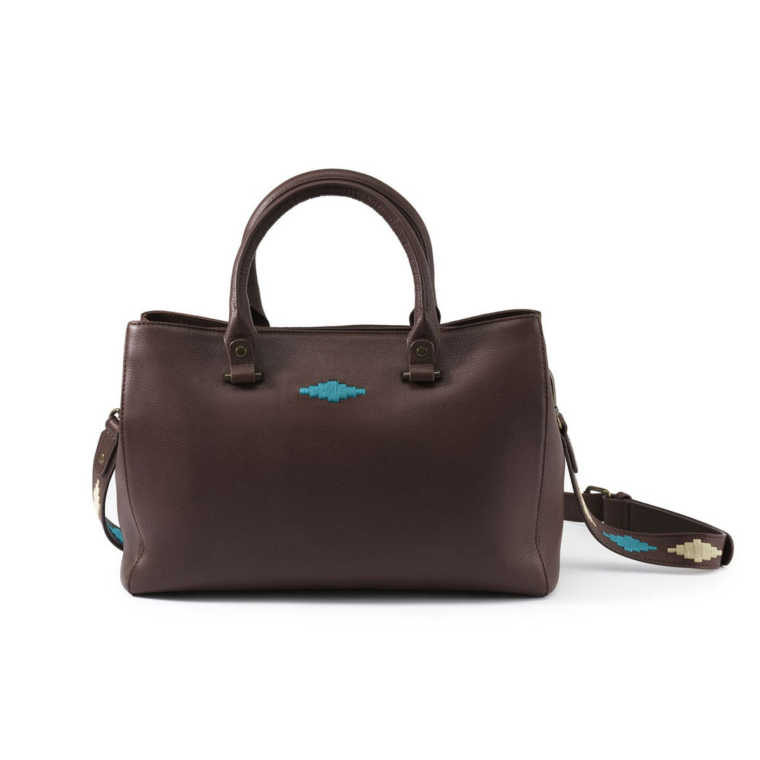 'Diversa' Satchel Bag - Brown Leather - Pampeano UK