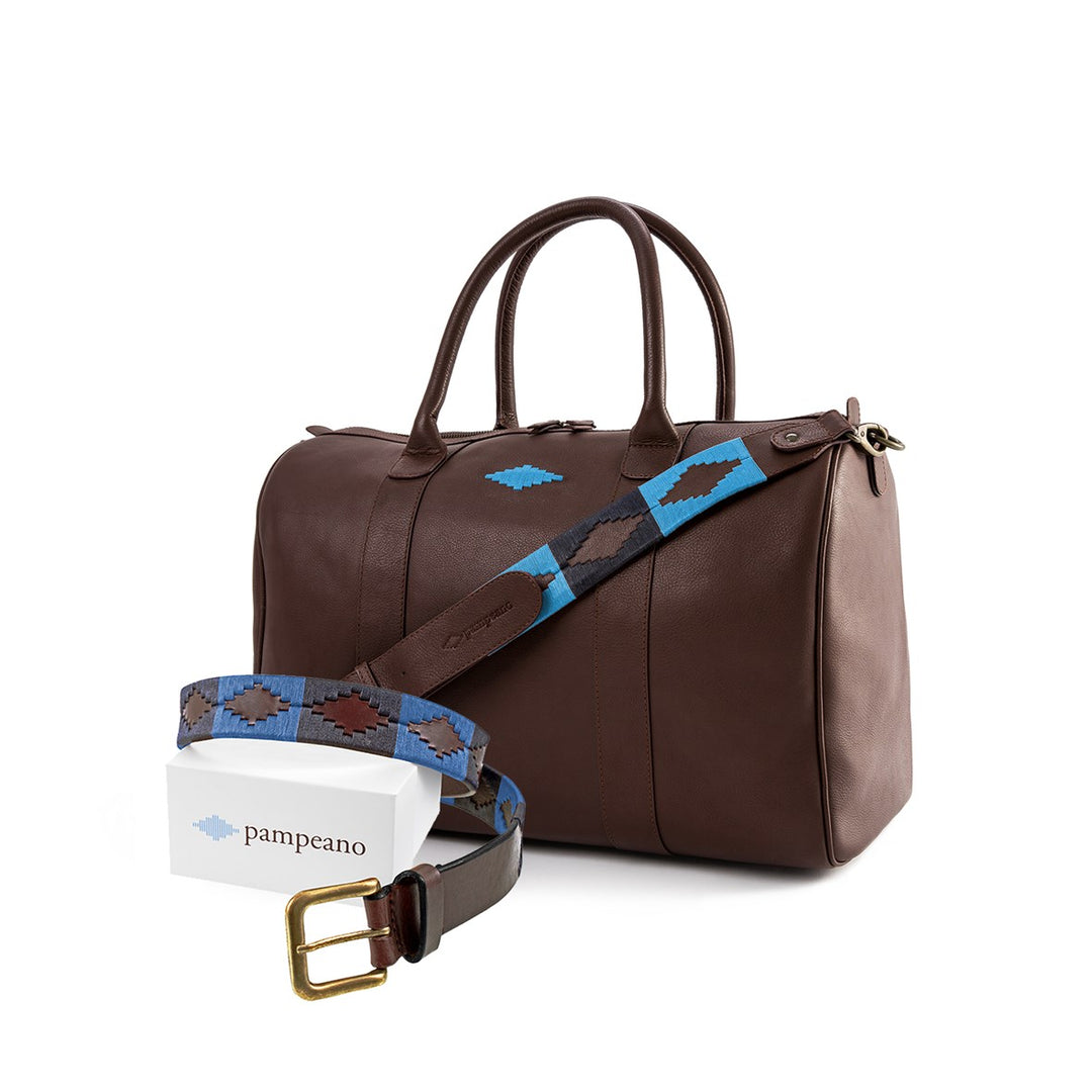 Choice of Any Leather Polo Belt and Leather Travel Bag - Gift Package - pampeano UK