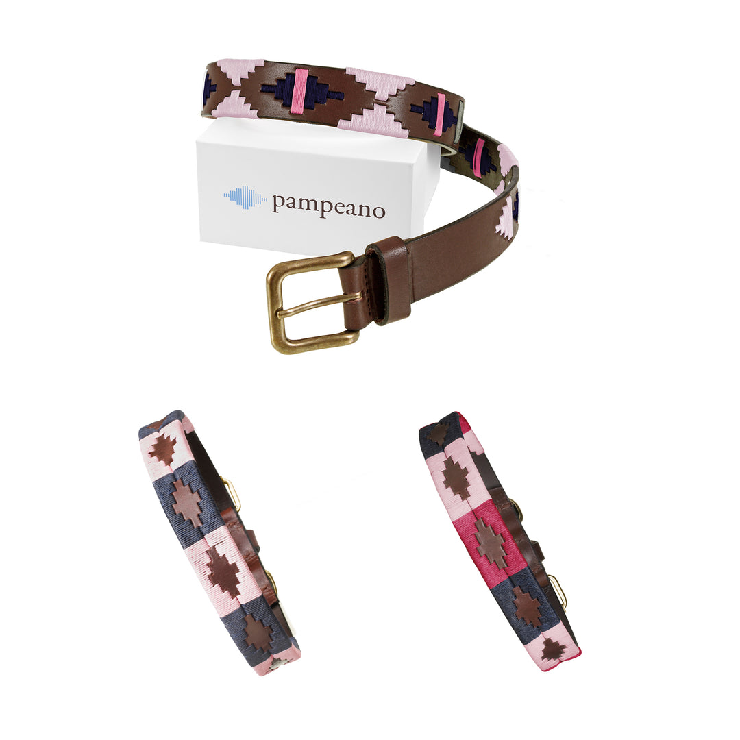 Choice of Any Leather Polo Belt and 2 Dog Collars - Gift Package - pampeano UK