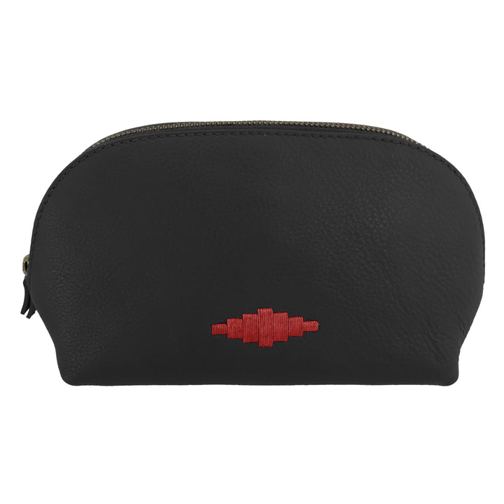 'Brillo' Cosmetic Bag - Black Leather - Pampeano UK
