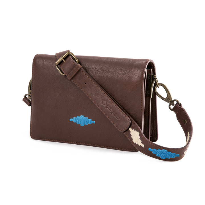 'Estilo' Crossbody Bag - Brown Leather - pampeano UK