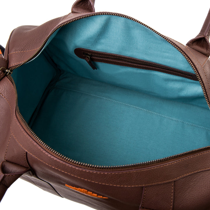 'Varon' Small Travel Bag - Brown Leather - pampeano UK